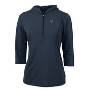 Women's Cutter \u0026 Buck Navy Villanova Wildcats Virtue Eco Pique Half-Zip 3/4 Sleeve Pullover Hoodie